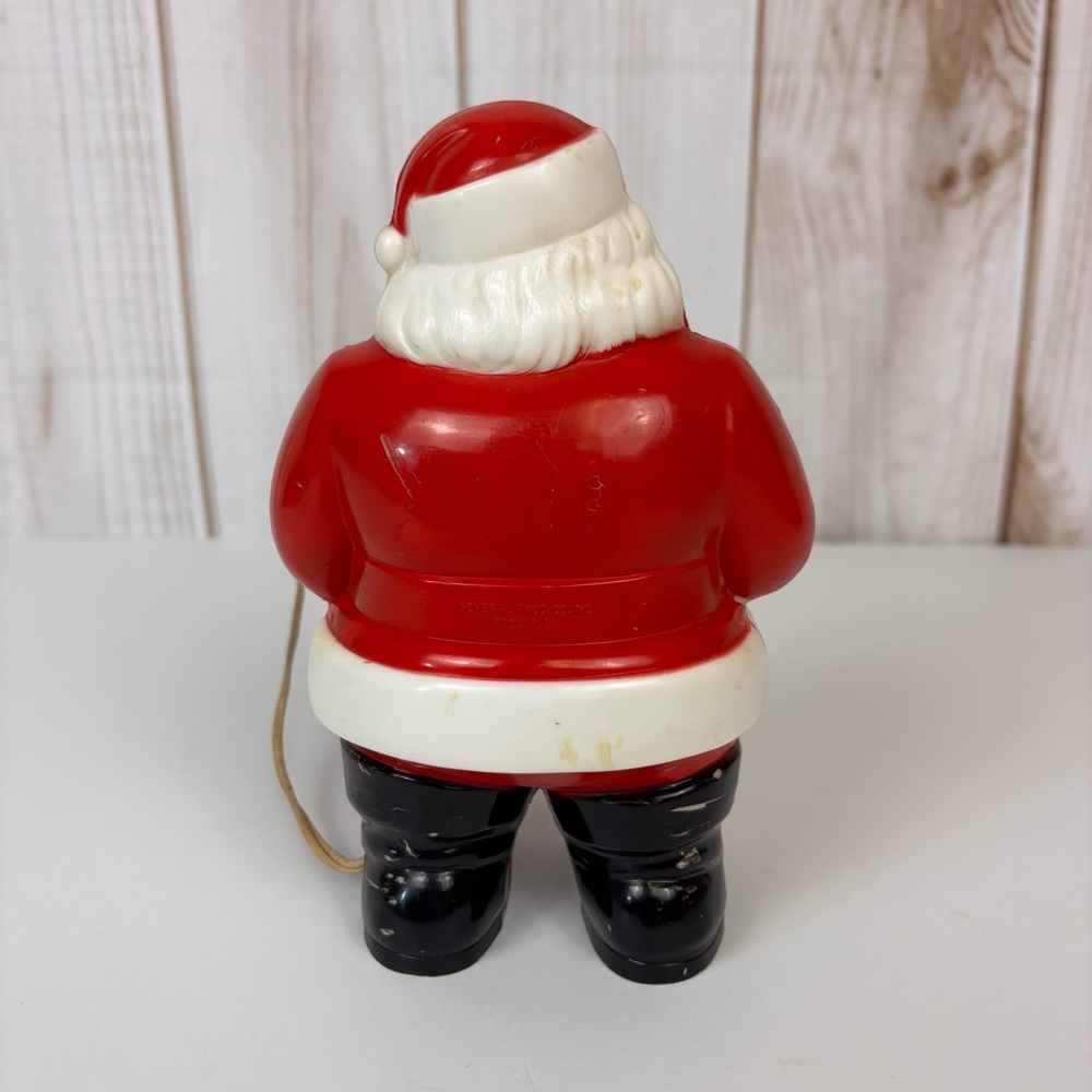 Vintage 1950's Blow Mold Lighted Santa General Products Co Tabletop Decor Red 8" - Picture 4 of 15